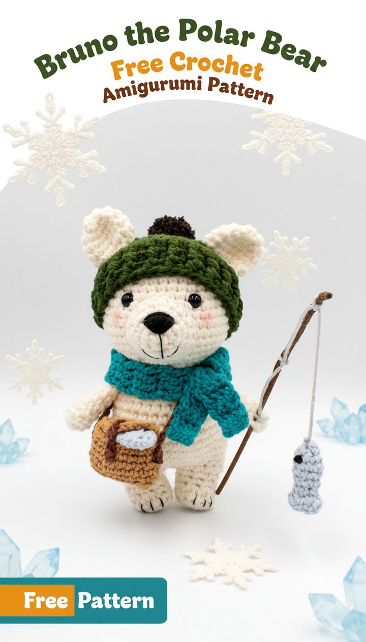 Bruno the Polar Bear Free Crochet Amigurumi Pattern