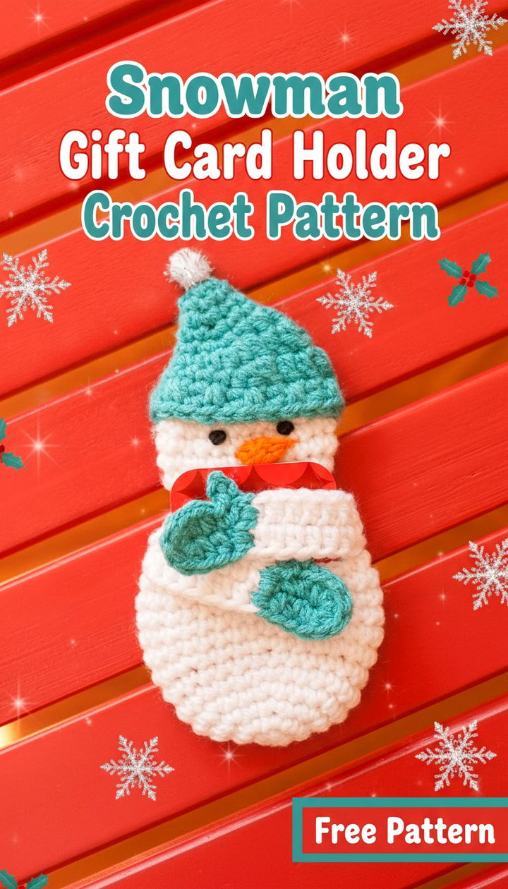 Charming DIY Holiday Gifting Snowman Gift Card Holder Crochet Pattern