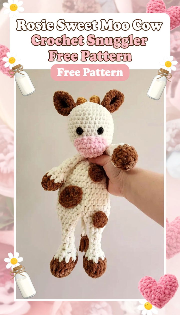 Experience Farmhouse Charm with the Rosie Sweet Moo Cow Crochet Snuggler