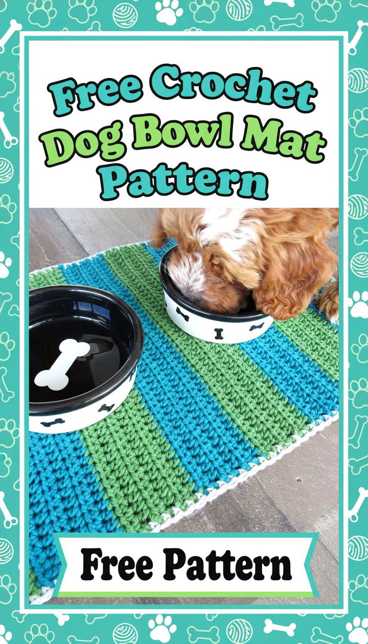 Keep Dining Areas Tidy with the Free Crochet Dog Bowl Mat Pattern