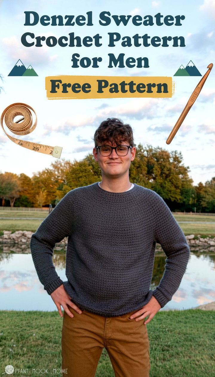 Modern and Masculine Denzel Sweater Crochet Pattern for Men