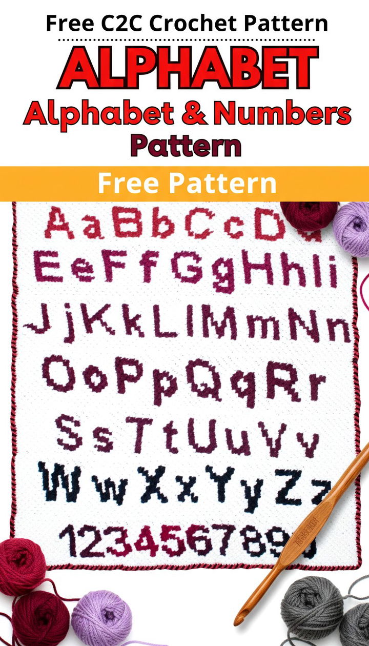 Personalized C2C Crochet Alphabet and Numbers Blanket Pattern