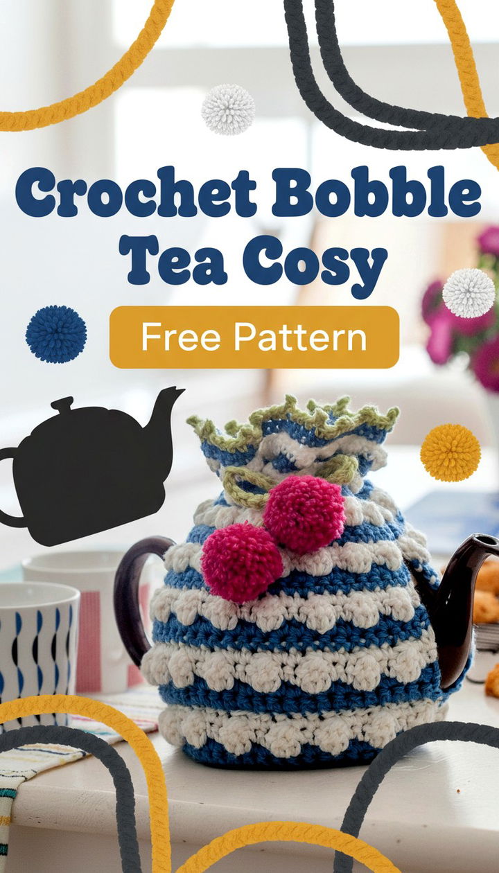 Add a Pop of Texture with the Crochet Bobble Tea Cosy Free Pattern