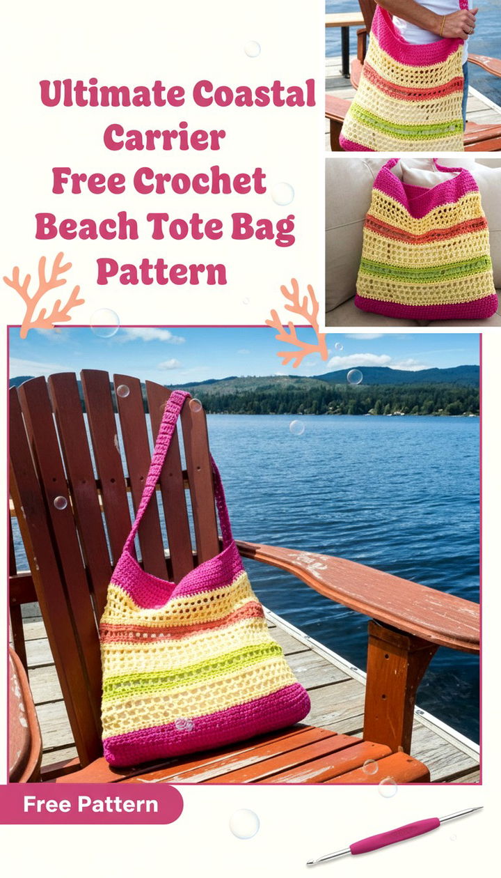 Ultimate Coastal Carrier Free Crochet Beach Tote Bag Pattern
