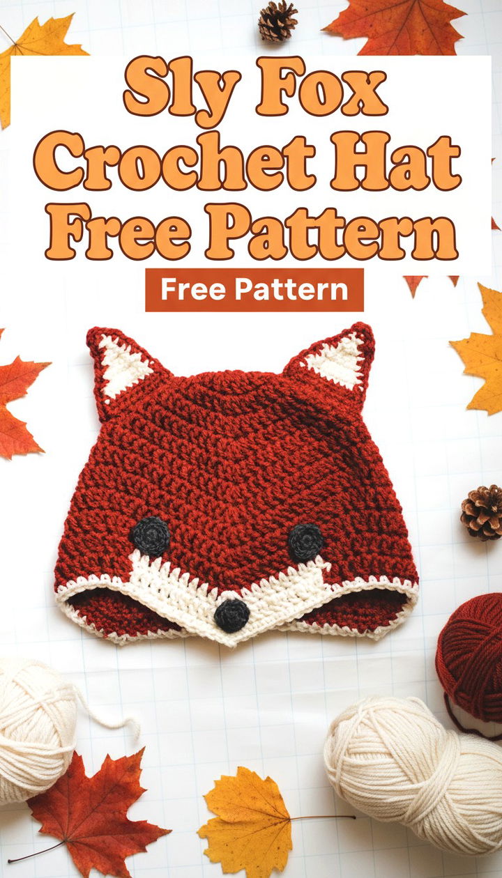 Whimsical Sly Fox Crochet Hat Pattern
