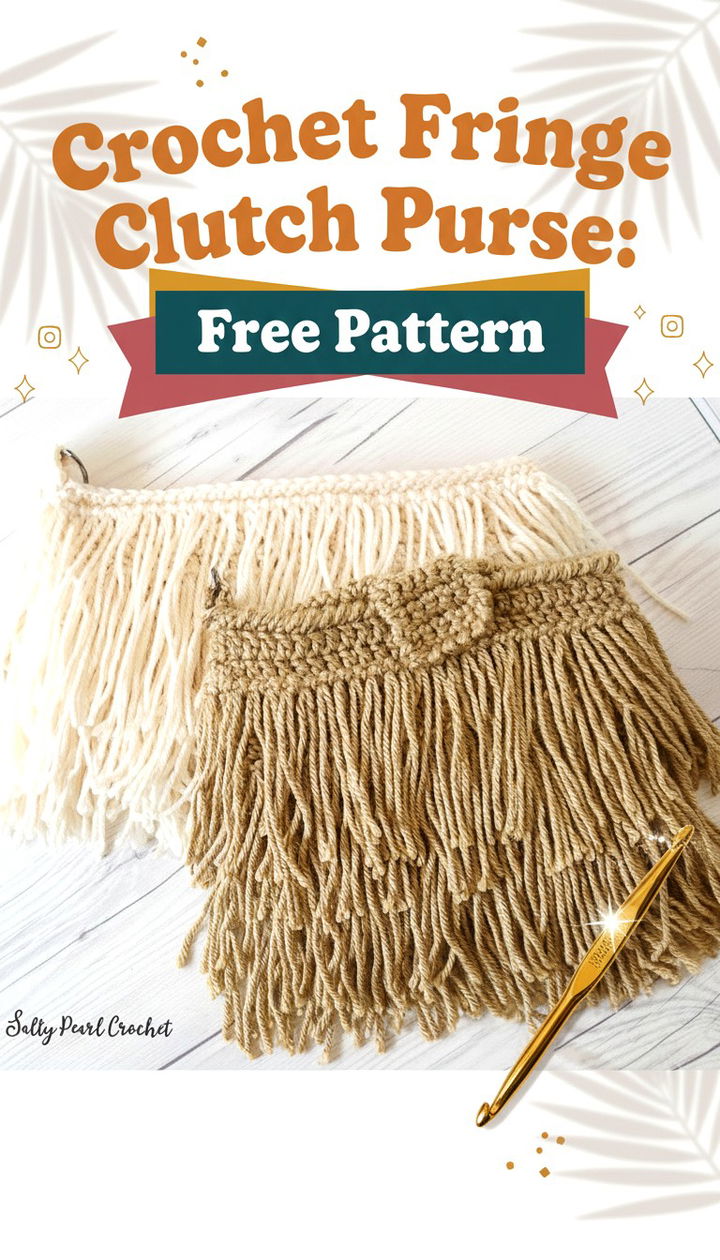 Boho Evening Chic Crochet Fringe Clutch Purse Pattern Free