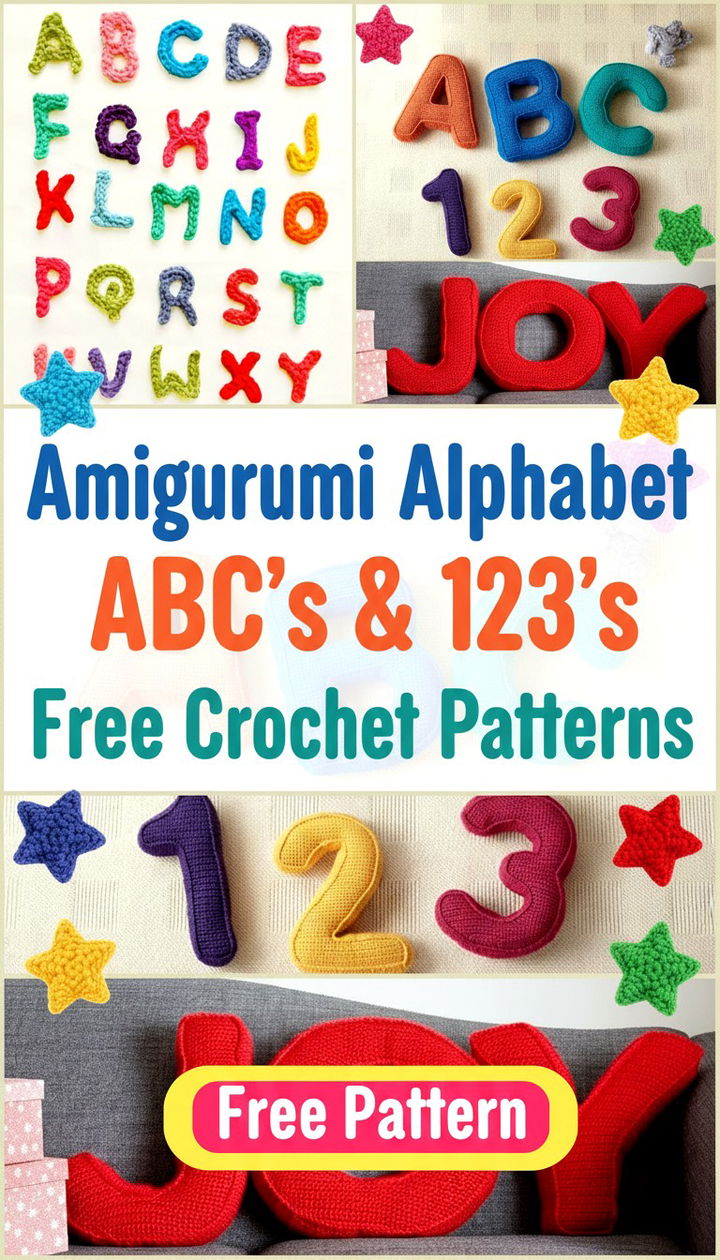 Free Amigurumi Alphabet and Numbers Crochet Patterns Learn with Plush Toys