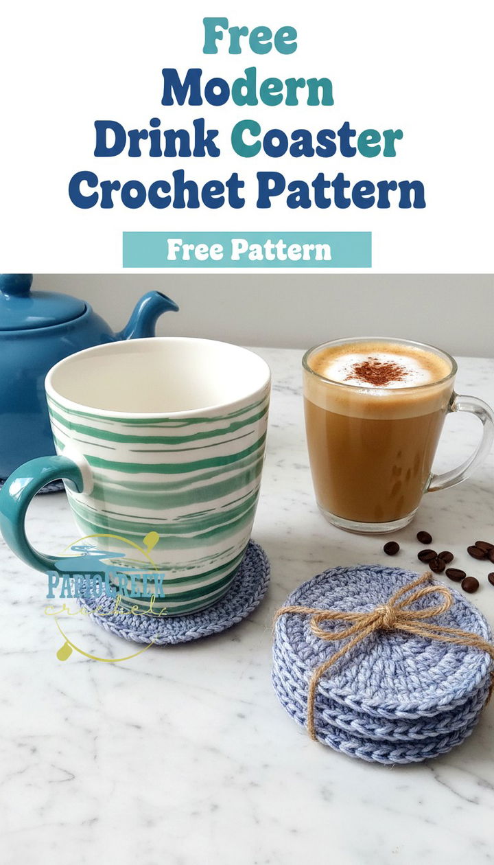 Sip in Style The Modern Drink Coaster Free Crochet Pattern