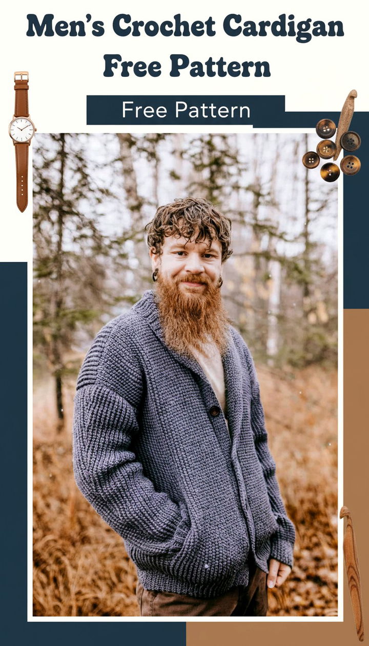 The Ultimate Men’s Crochet Cardigan Free Modern Pattern