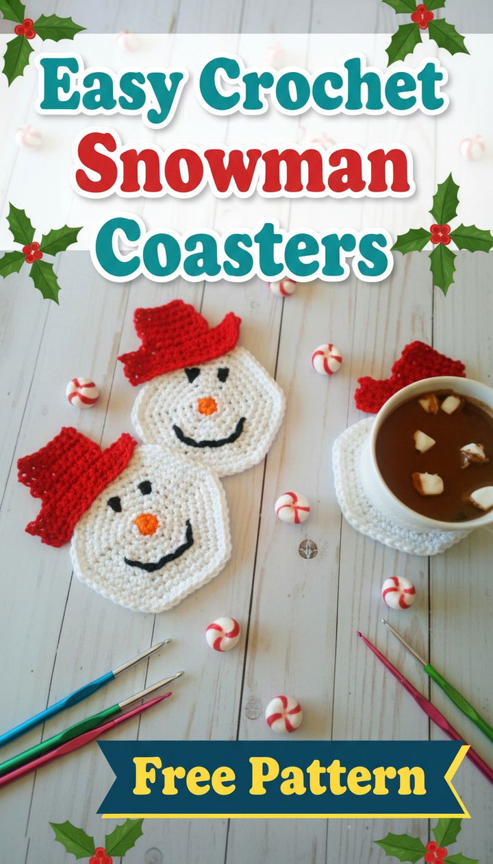Adorable Crochet Snowman Coasters A Festive Free Pattern