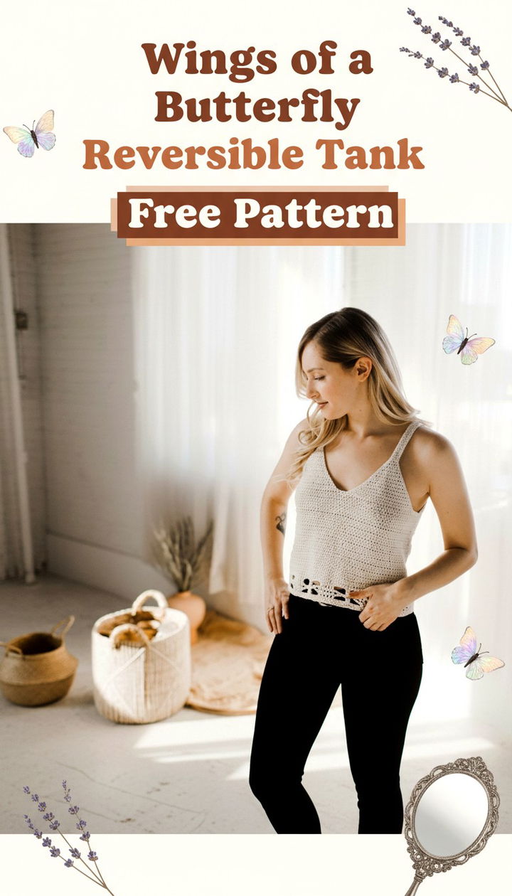 Flutter into Style Wings of a Butterfly Reversible Crochet Tank Top