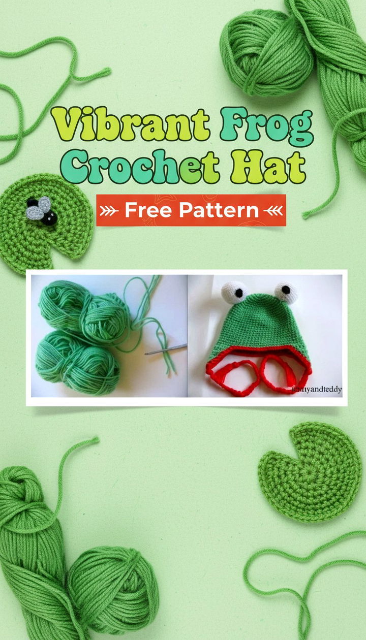 Vibrant Free Frog Crochet Hat Pattern