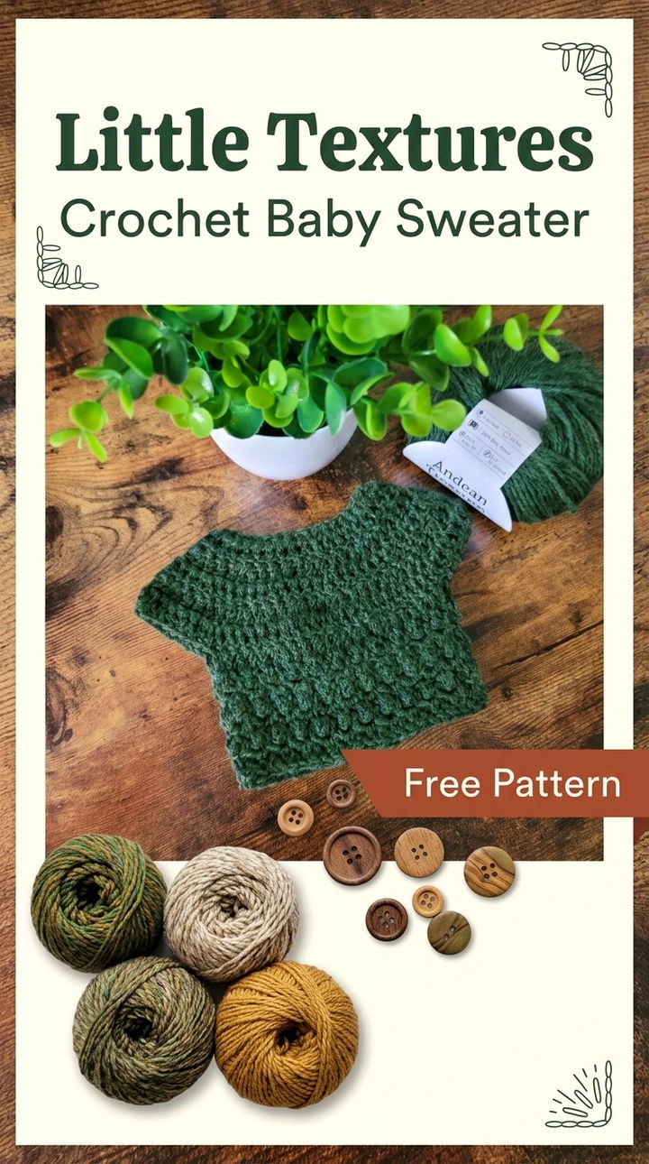 Adorable Little Textures Free Crochet Baby Sweater Pattern