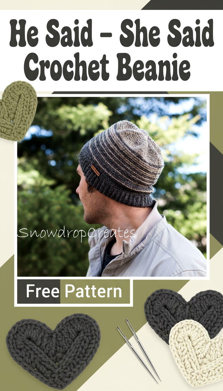 Coordinating the He Said She Said Crochet Beanie Set