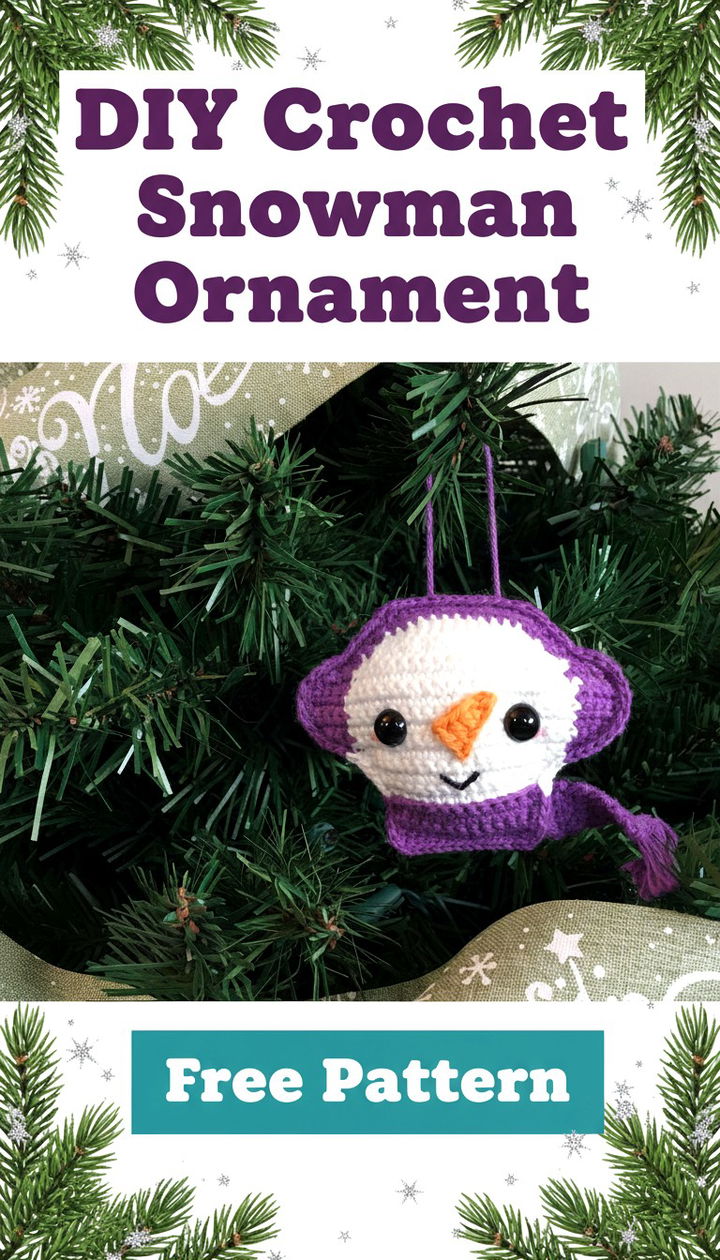Festive Crochet Snowman Ornament Easy Free Pattern
