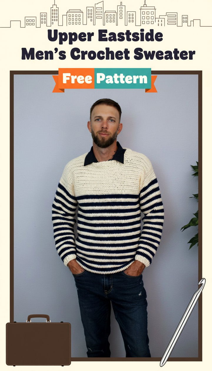 Sophisticated Men’s Crochet Sweater Pattern The Upper Eastside
