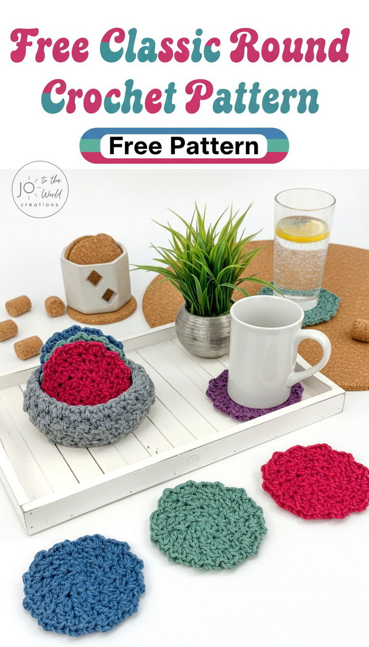 Timeless Appeal The Classic Round Crochet Coaster Free Pattern