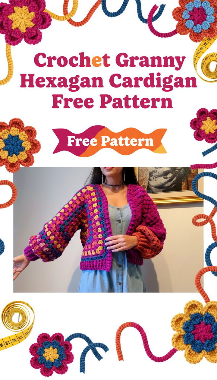 Ultimate Crochet Granny Hexagon Cardigan Free Pattern and Guide