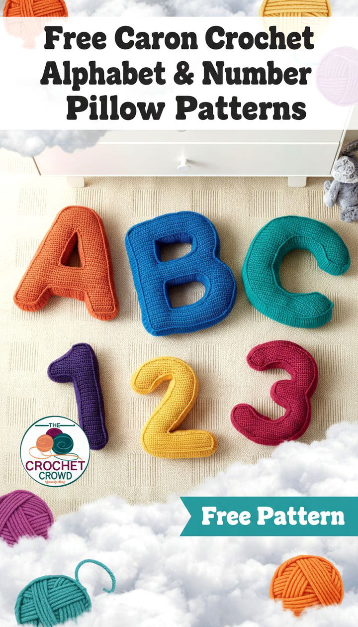 Custom Caron Crochet Alphabet and Number Pillow Patterns Free Video Course