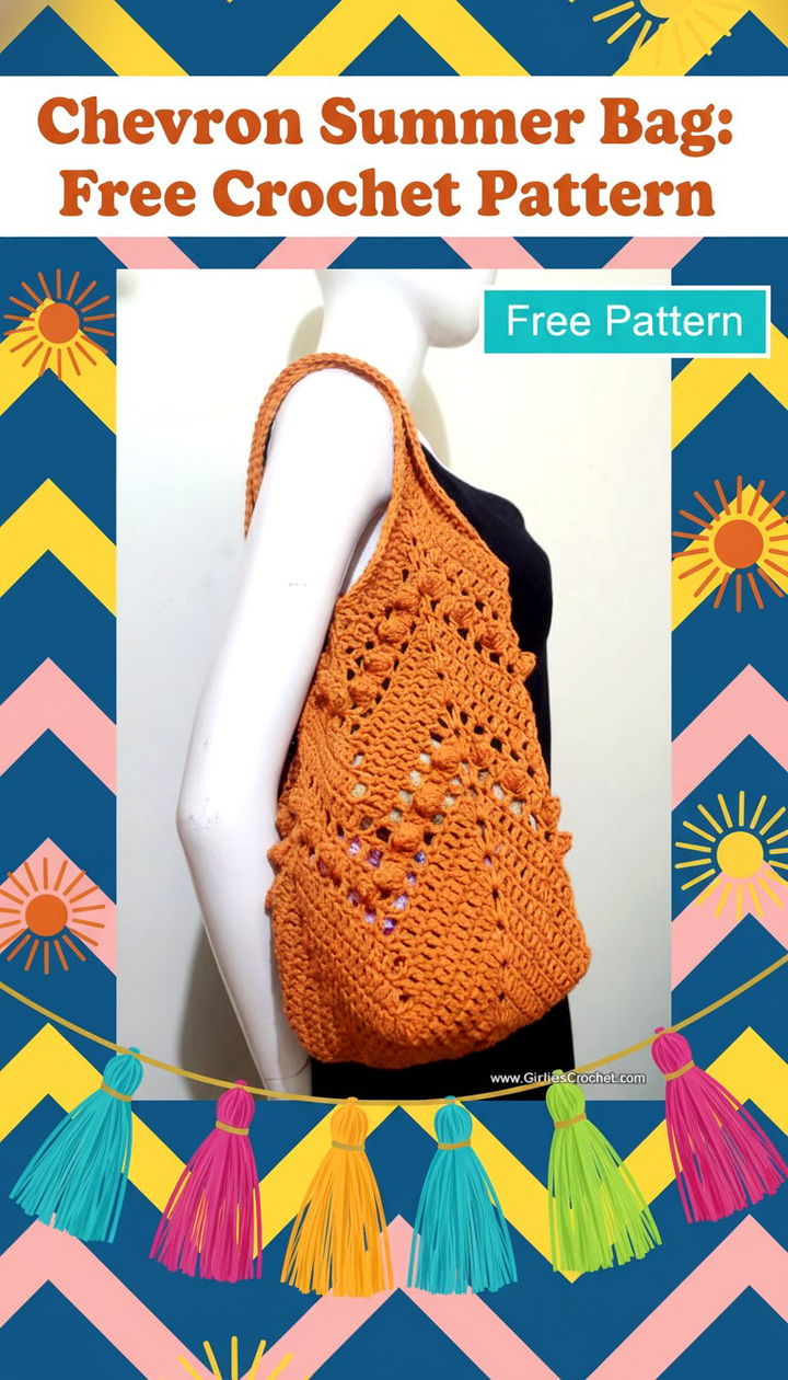 Dynamic Chevron Summer Bag Vibrant Free Crochet Pattern