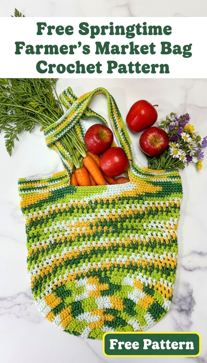 Eco Friendly Springtime Farmer’s Market Bag Free Crochet Pattern