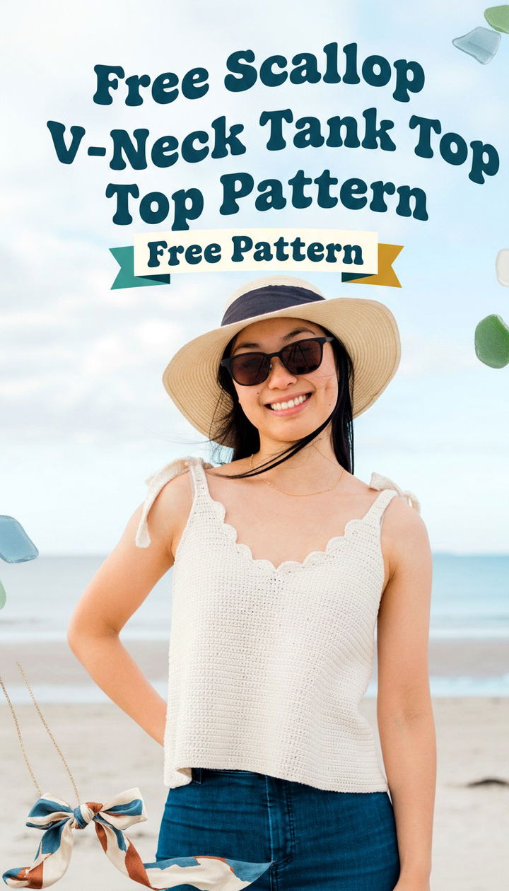 Effortless Elegance Scallop V Neck Tank Top Free Pattern