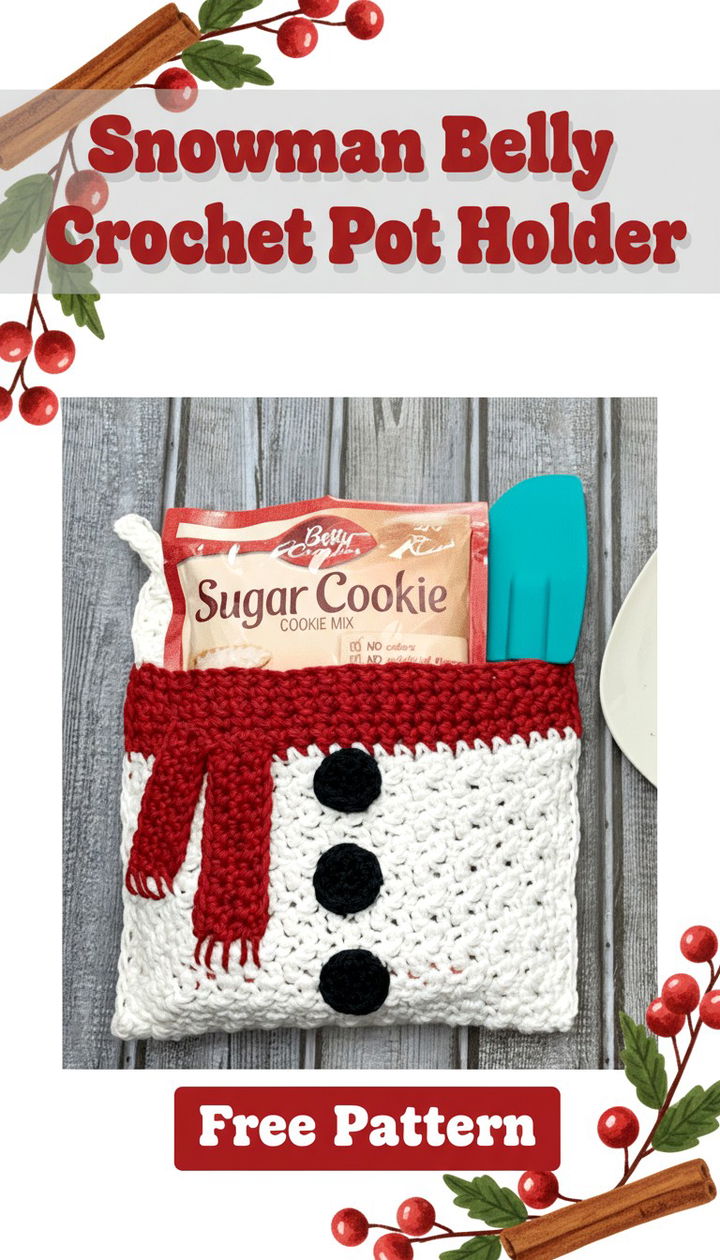 Festive Snowman Belly Pot Holder A Free Crochet Pattern