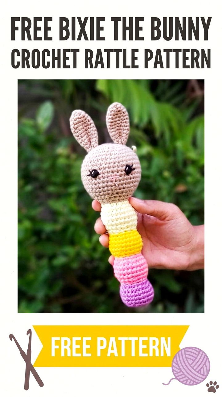 Free Bixie the Bunny Crochet Rattle Pattern