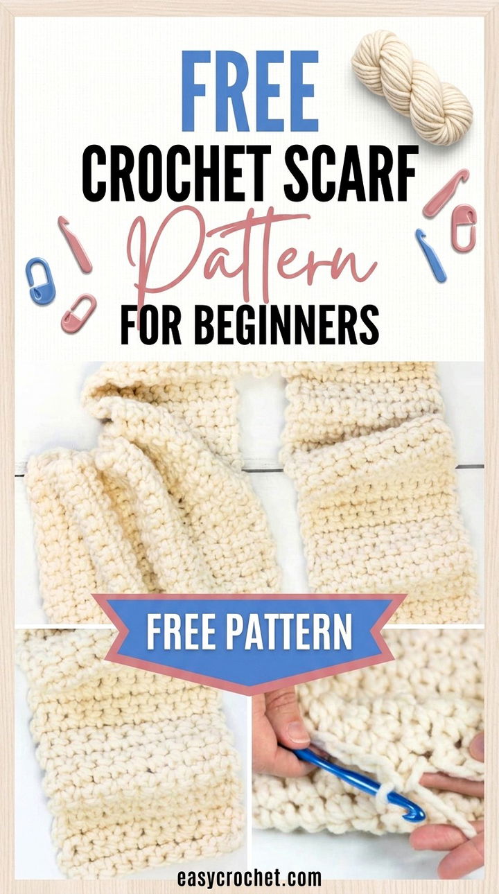 Free Crochet Scarf Pattern for Beginners Cozy Modern Boho Style