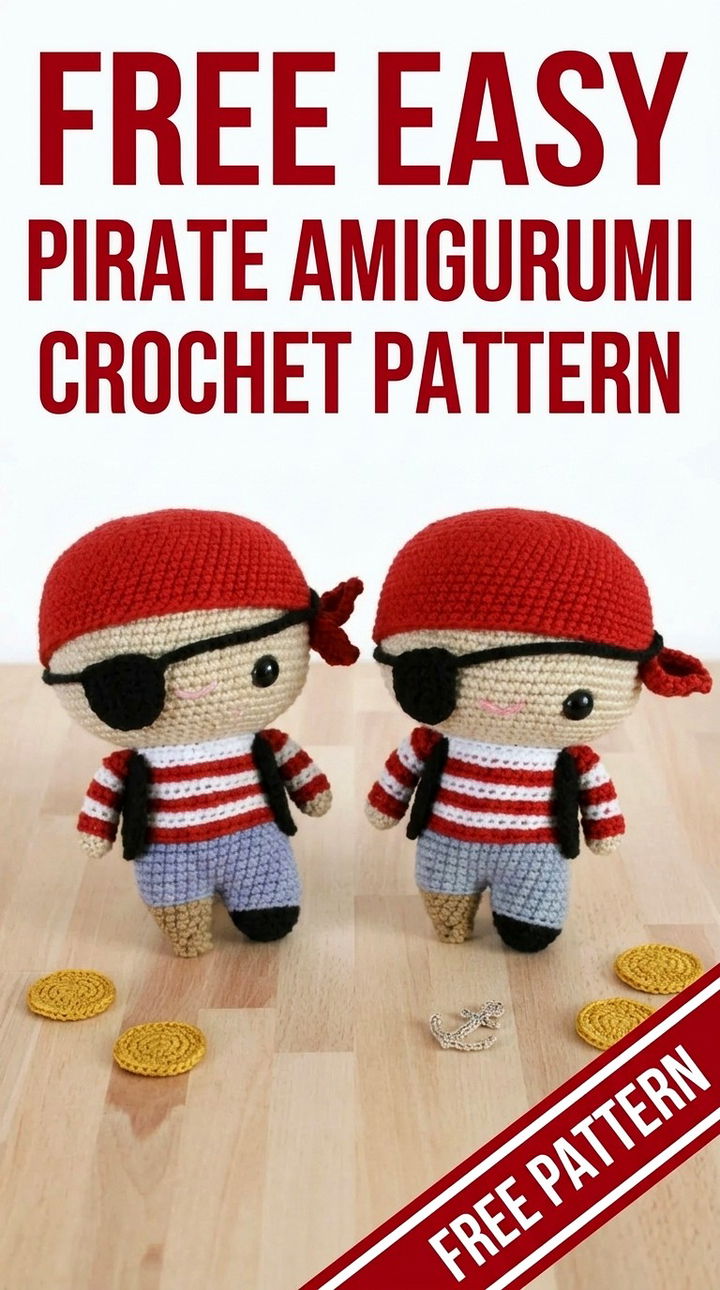 Free Easy Pirate Amigurumi Pattern Modern Retro Boho Style