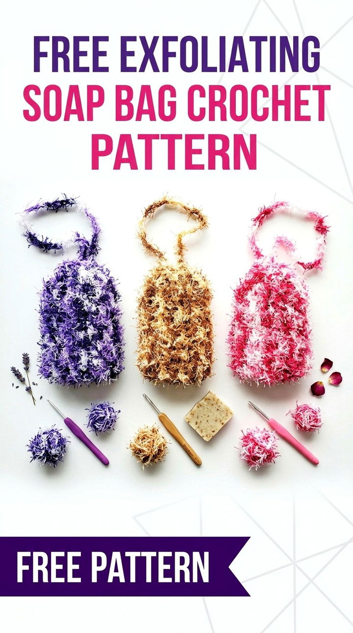 Free Exfoliating Soap Bag Crochet Pattern Modern Retro Self Care