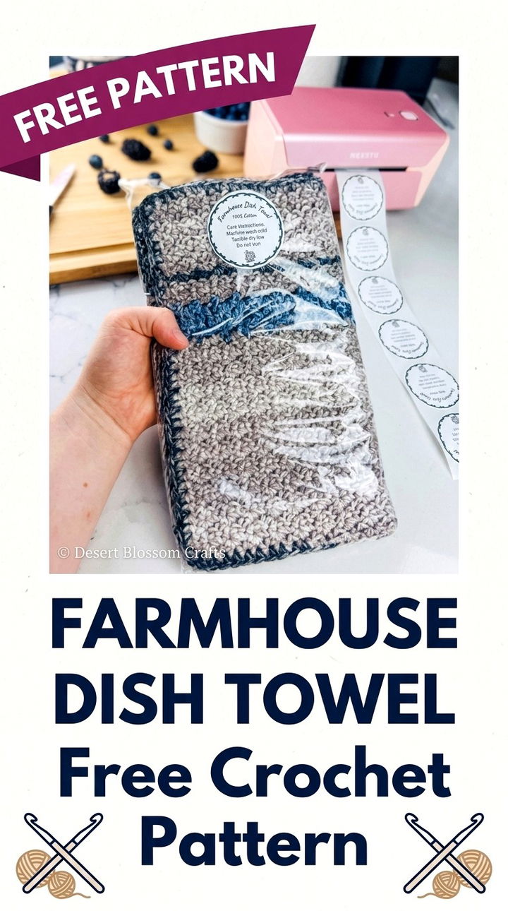 Free Farmhouse Crochet Dish Towel Pattern