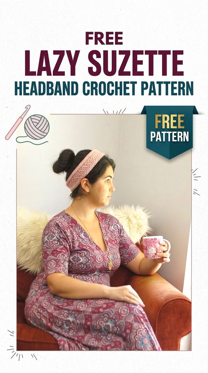 Free Lazy Suzette Headband Crochet Pattern Modern Retro Chic
