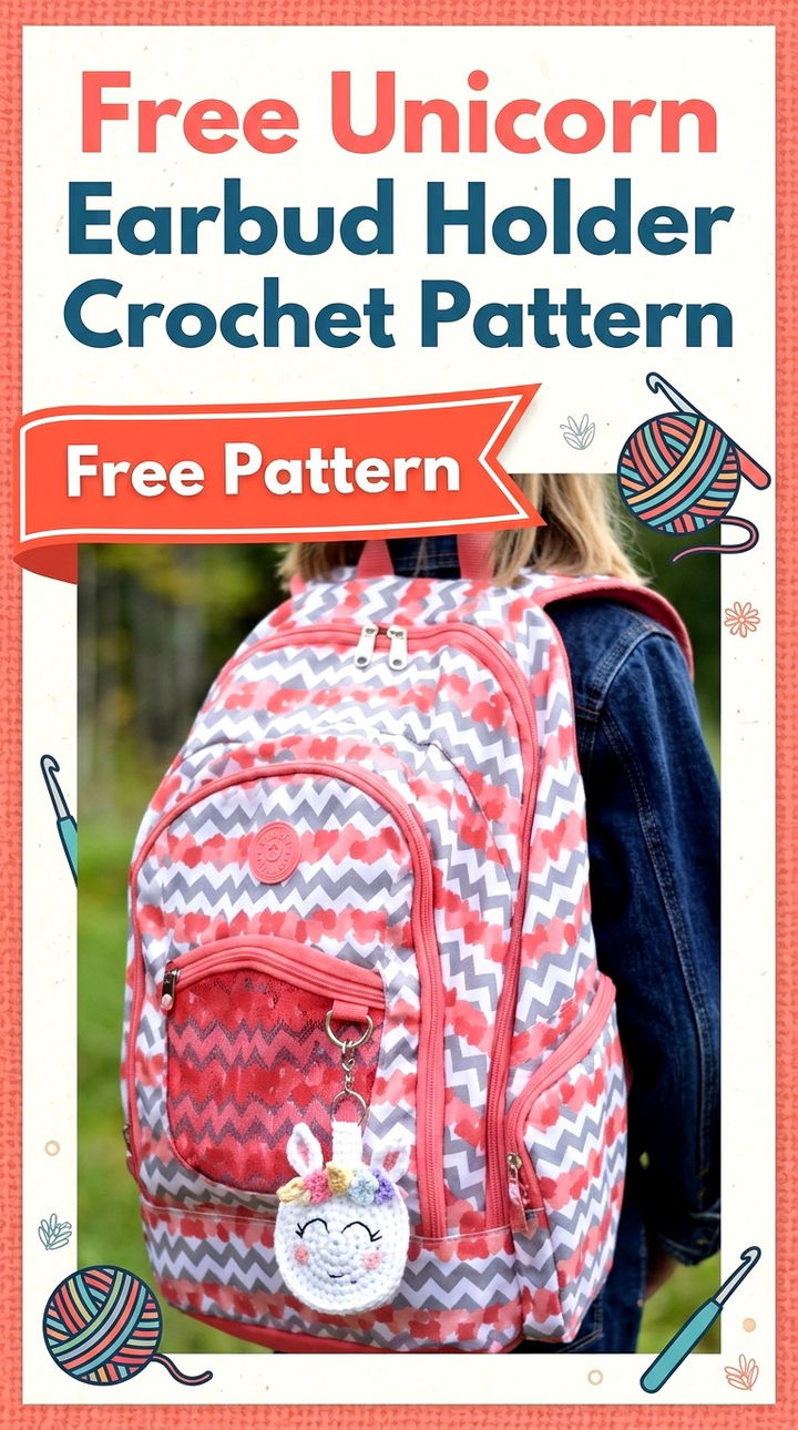 Free Unicorn Earbud Holder Crochet Pattern Modern Groovy Tech Accessory