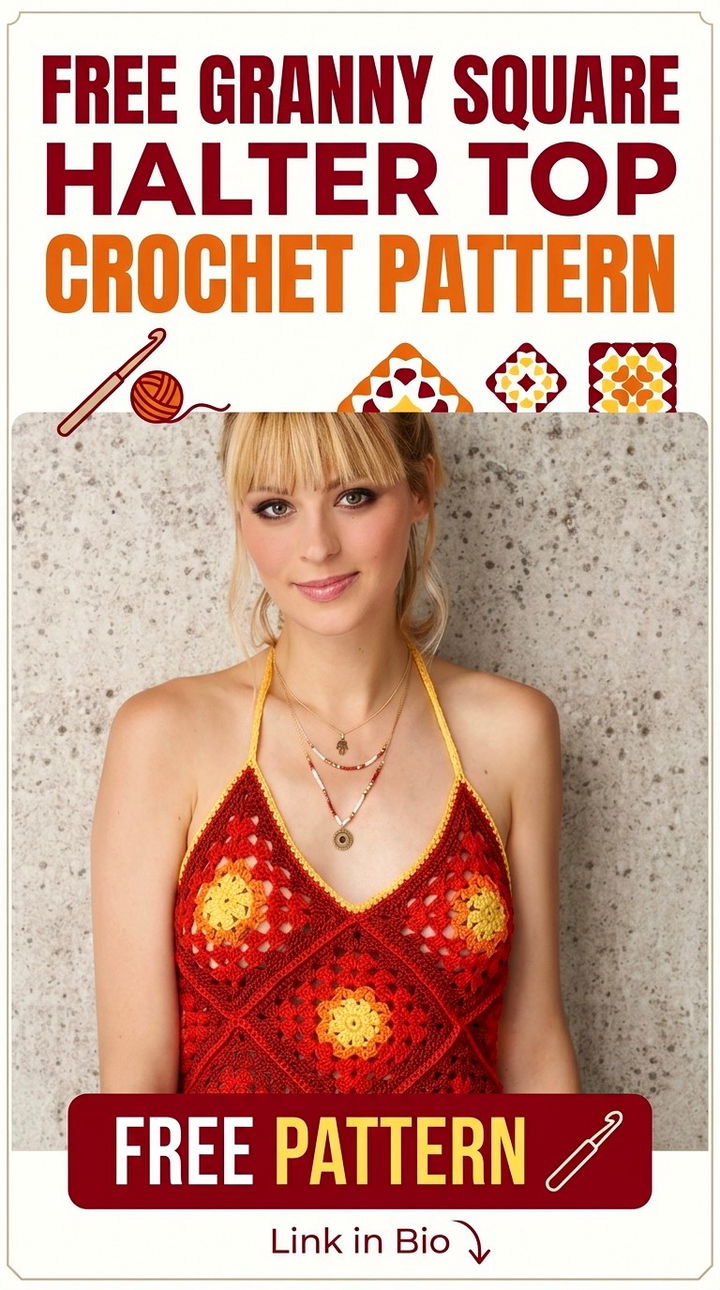 Retro Chic The Free Granny Square Crochet Halter Top Pattern