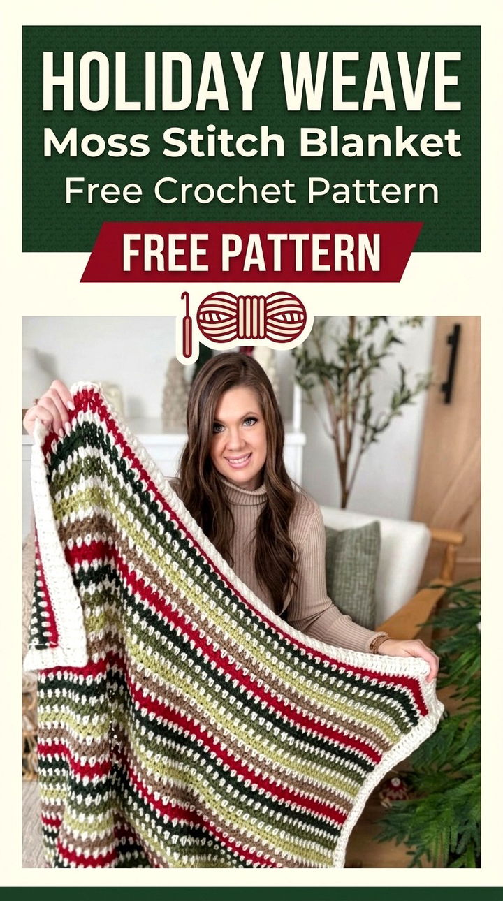Textured Warmth The Holiday Weave Moss Stitch Blanket