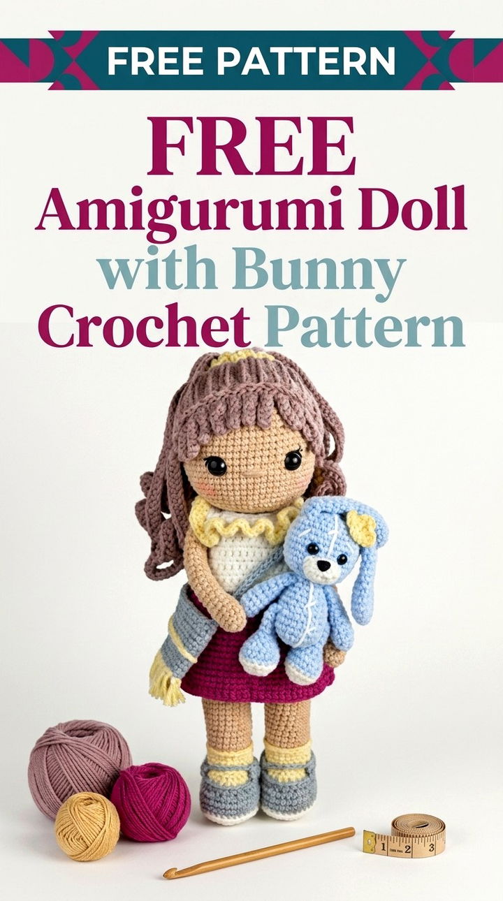 Adorable Free Amigurumi Doll with Bunny Crochet Pattern