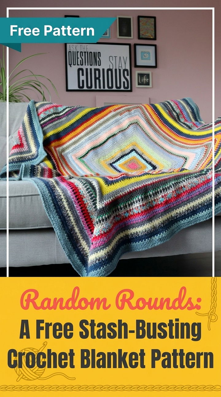 Colorful & Creative Random Rounds Stash Busting Blanket
