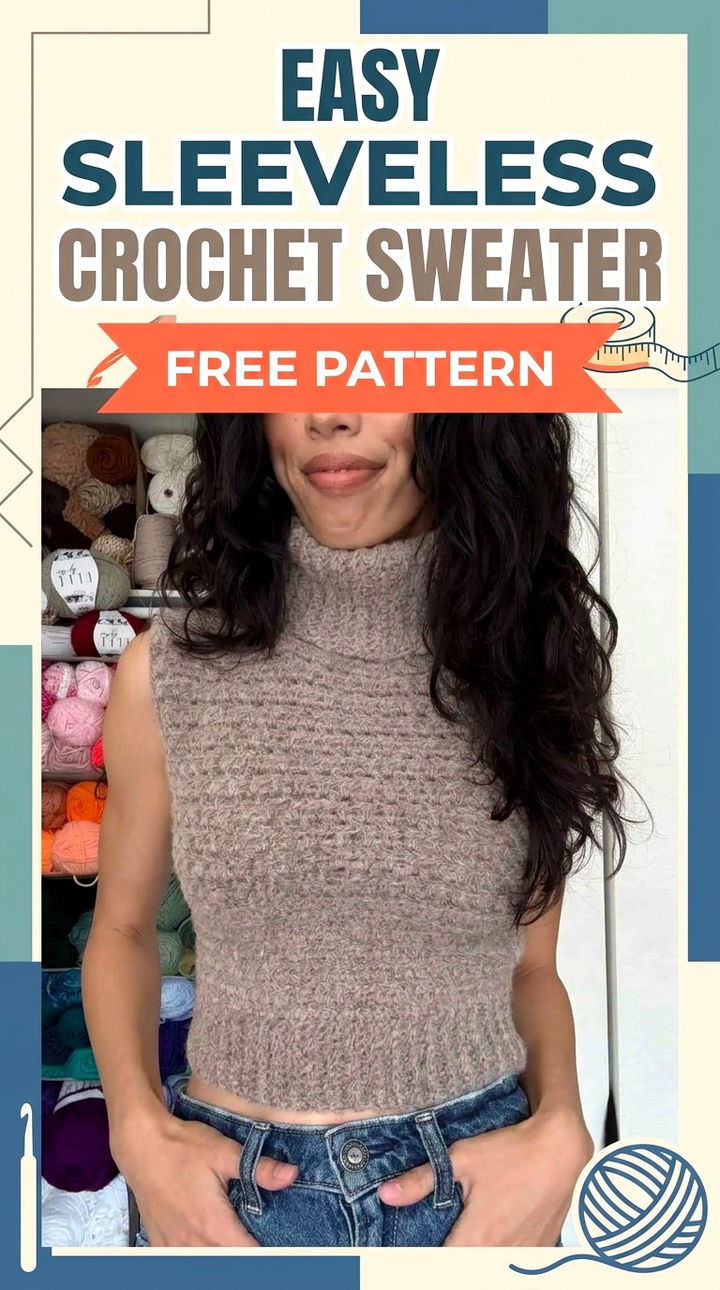 Effortless Style with the Easy Sleeveless Crochet Sweater Pattern