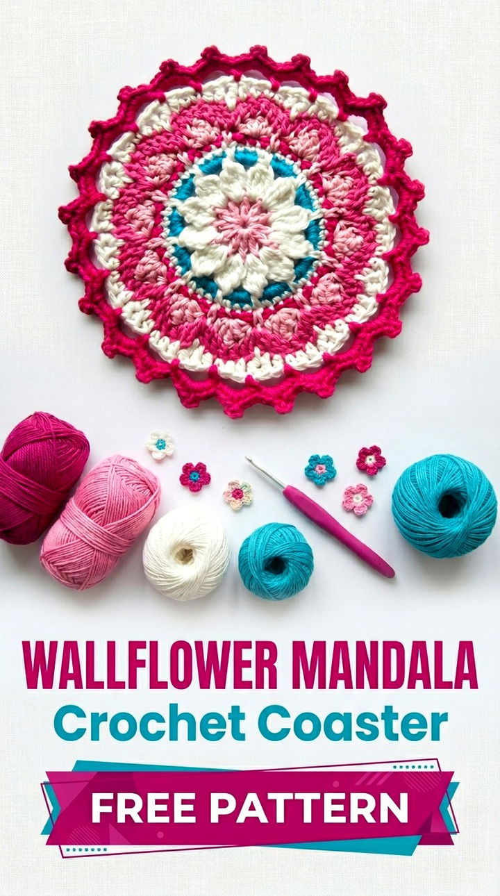 Elevate Your Decor with the Wallflower Mandala Crochet Coaster