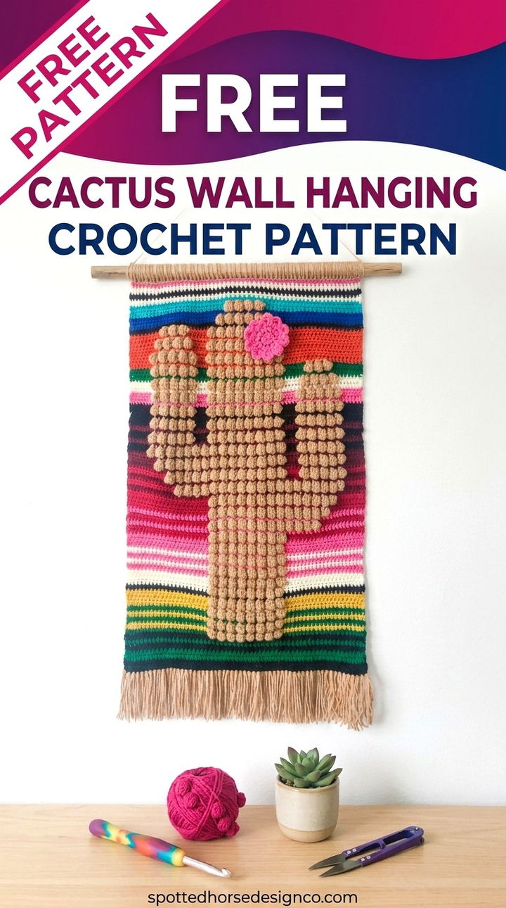Free Cactus Wall Hanging Crochet Pattern