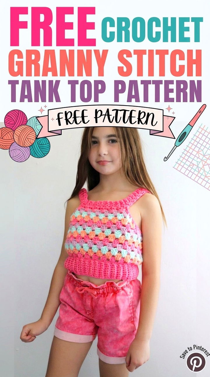 Free Crochet Granny Stitch Tank Top Pattern Modern Retro Boho Style