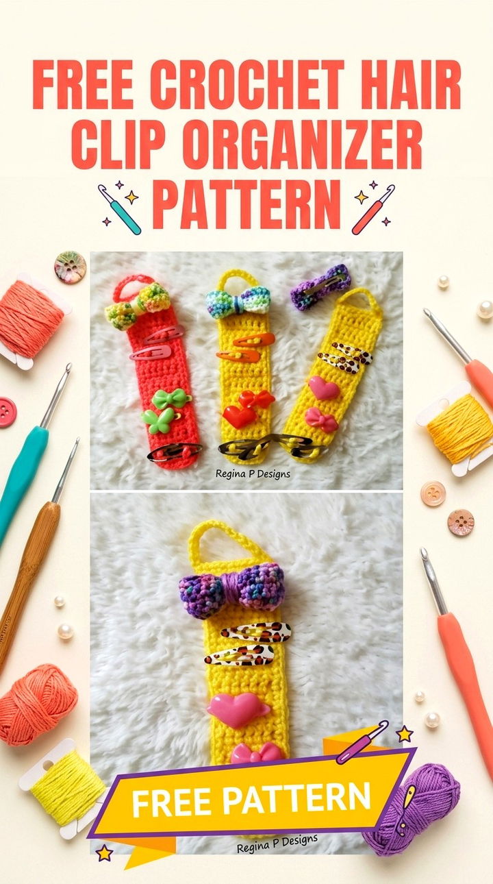 Free Crochet Hair Clip Organizer Pattern