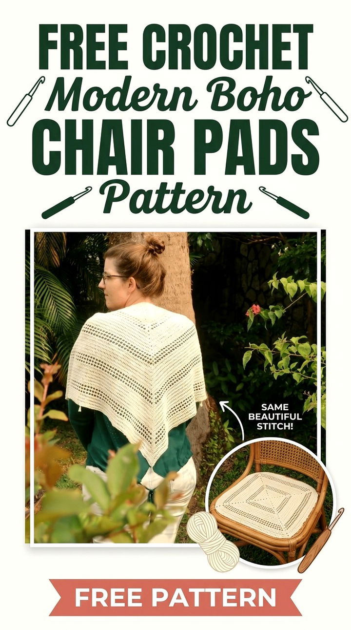 Free Crochet Modern Boho Chair Pads Pattern
