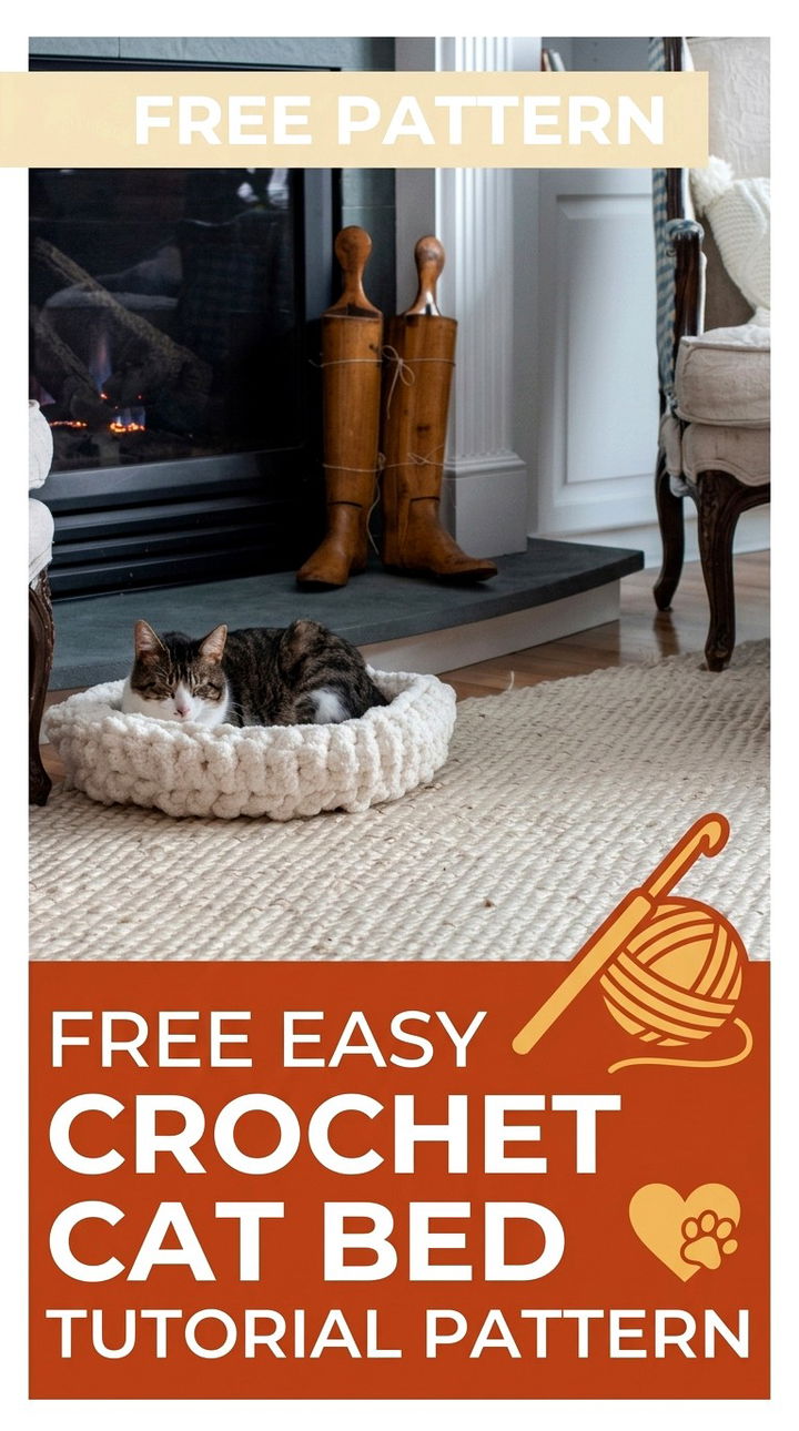 Free Easy Crochet Cat Bed Tutorial Pattern