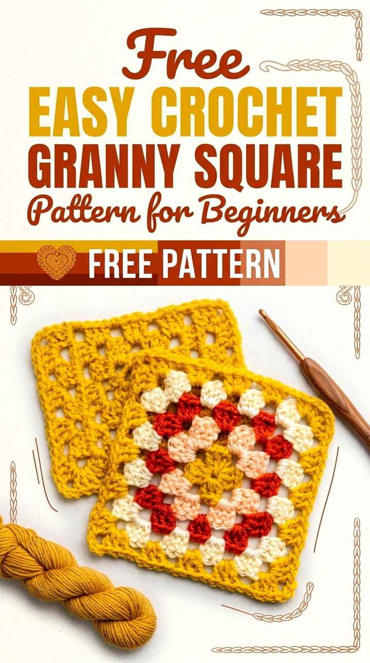 Free Easy Crochet Granny Square Pattern for Beginners