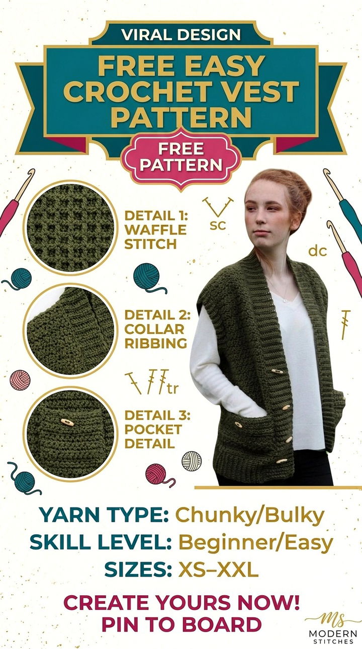 Free Easy Crochet Vest Pattern for Beginners