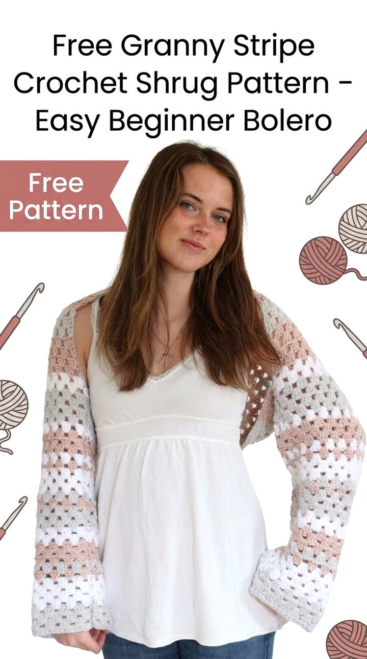Free Granny Stripe Crochet Shrug Pattern