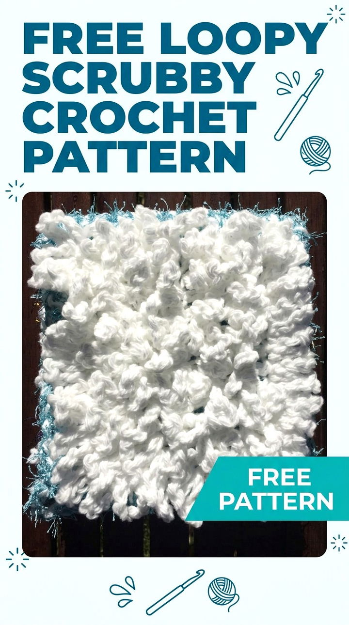 Free Loopy Scrubby Crochet Pattern Modern Retro Kitchen Style