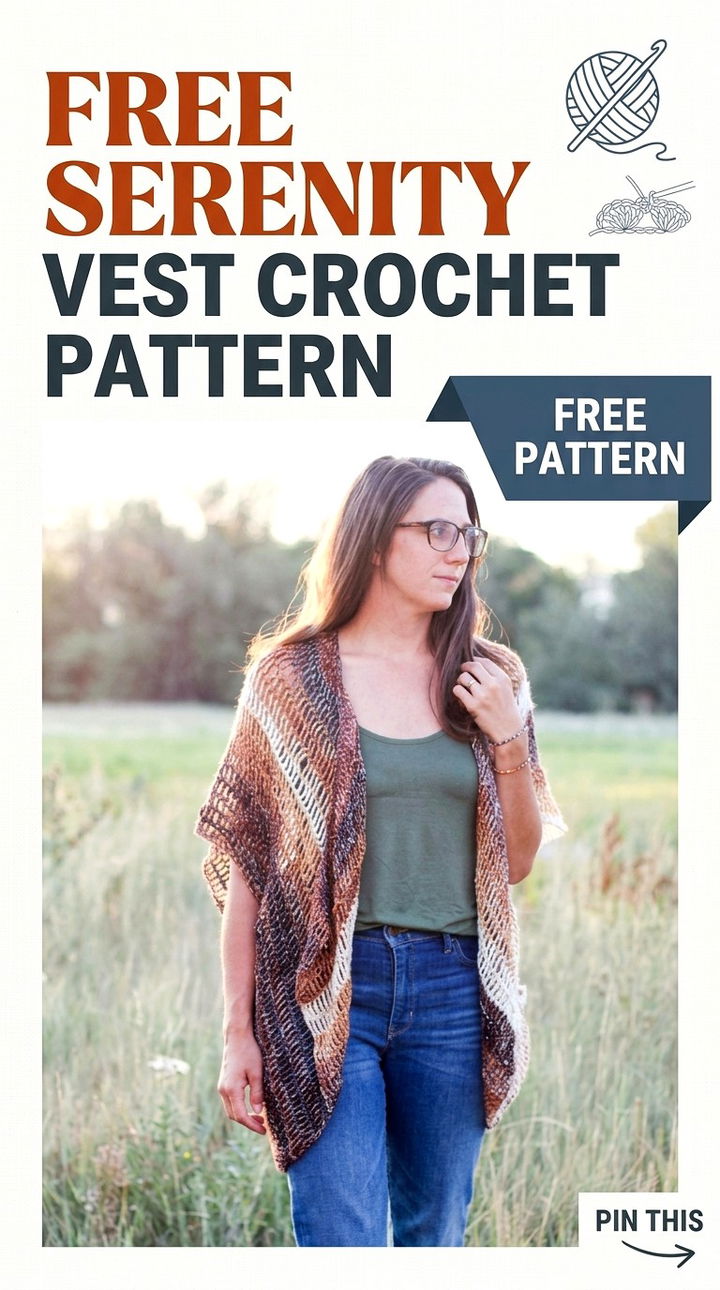 Free Serenity Vest Crochet Pattern Modern Retro Chic Style